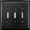 Jumbo Oil Rubbed Bronze 3 Gang Toggle Light Switch Wall Plate view 1