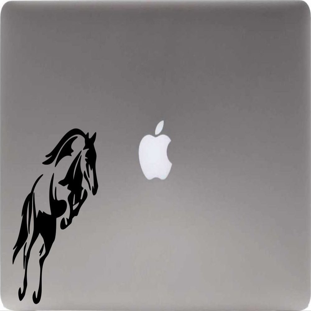 Horse Jumping Vinyl Decal Sticker for Computer MacBook Laptop Ipad Electronics Home Window Custom Walls Cars Trucks Motorcycle Automobile and More (Black)