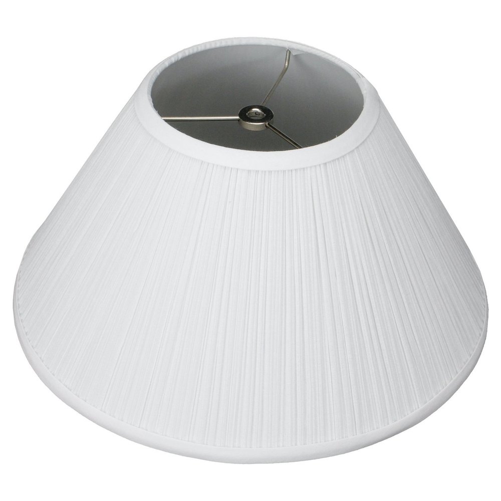 FenchelShades.com Lampshade 6" Top Diameter x 14" Bottom Diameter x 8" Slant Height with Washer (Spider) Attachment for Lamps with a Harp (Pleated White)