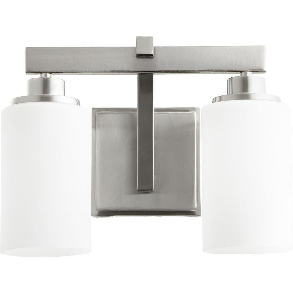 Quorum 5207-2-65 Transitional Two Light Vanity from Lancaster Collection in Pewter, Nickel, Silver Finish,