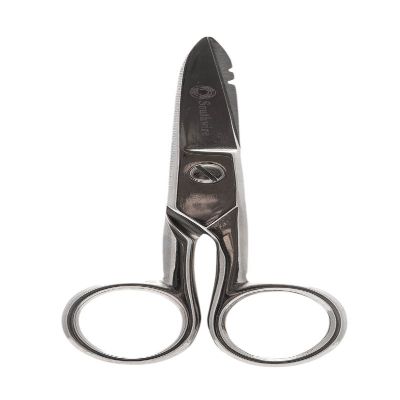Southwire Electrician's Scissors - Designed for Wire Stripping & Cutting - Tempered Steel Blades - Corrosion-Resistant Nickel-Plated Finish - Integrated Scraper & File - Standard Size