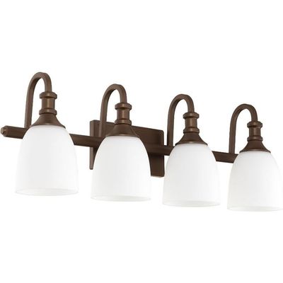 Quorum 5011-4-86 Transitional Four Light Vanity from Richmond Collection in Bronze/Dark Finish,