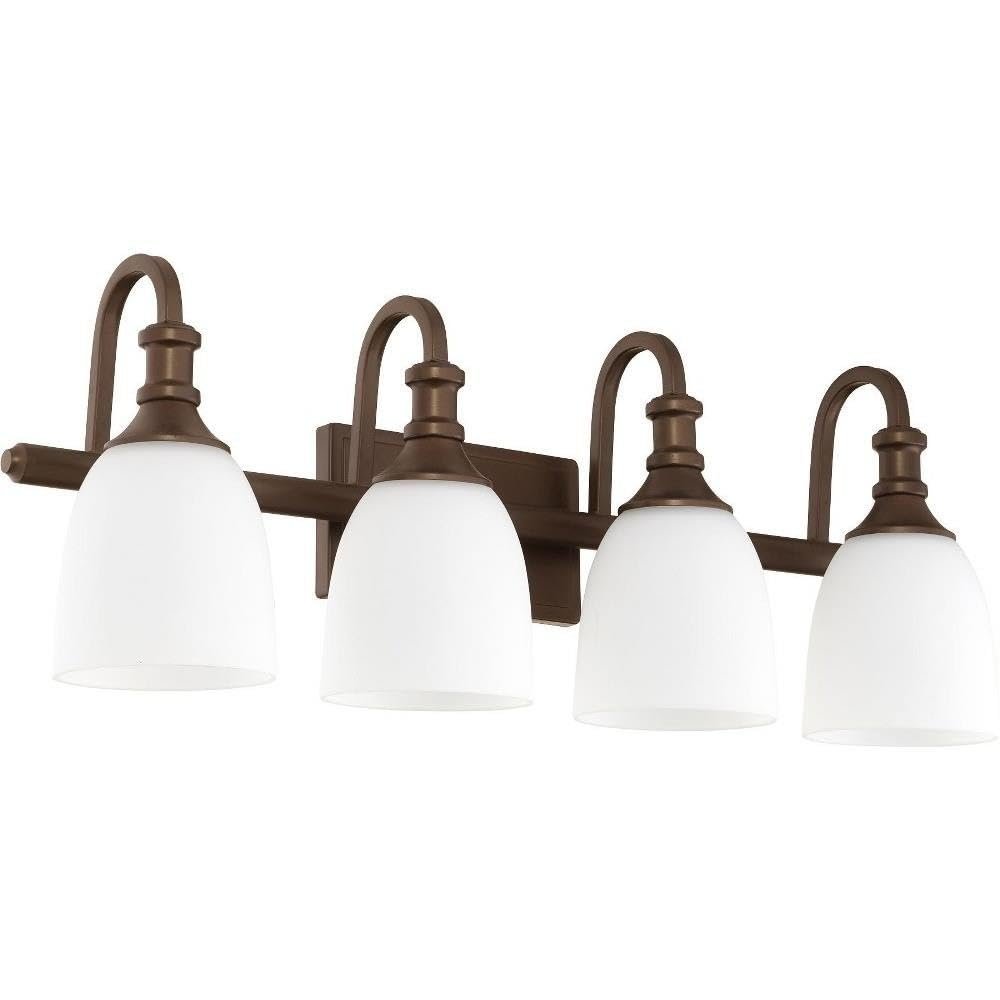 Quorum 5011-4-86 Transitional Four Light Vanity from Richmond Collection in Bronze/Dark Finish,