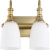 Quorum International 5011-2-80 I Richmond Collection Two Light Bathroom Vanity - Aged Brass Finish I LED Compatible I Modern Contemporary Light Fixture I view 2