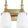 Quorum International 5011-2-80 I Richmond Collection Two Light Bathroom Vanity - Aged Brass Finish I LED Compatible I Modern Contemporary Light Fixture I view 4