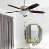Quorum 70525-80 Protruding Mount, 5 Dark Oak/Walnut Blades Ceiling fan with 13 watts light, Aged Brass view 2