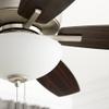 Quorum 70525-80 Protruding Mount, 5 Dark Oak/Walnut Blades Ceiling fan with 13 watts light, Aged Brass view 3
