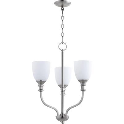 Quorum 6811-3-65 Transitional Three Light Chandelier from Richmond Collection in Pewter, Nickel, Silver Finish,