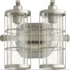 Quorum 5364-2-7 Restoration Two Light Vanity from Ellis Collection in Pewter, Nickel, Silver Finish, Tumbled Steel view 4