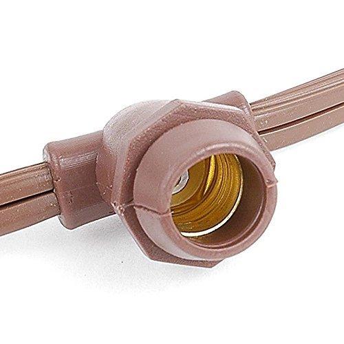 Novelty Lights 25 Feet Heavy Duty Light String, 25 E12 Sockets, Brown Wire
