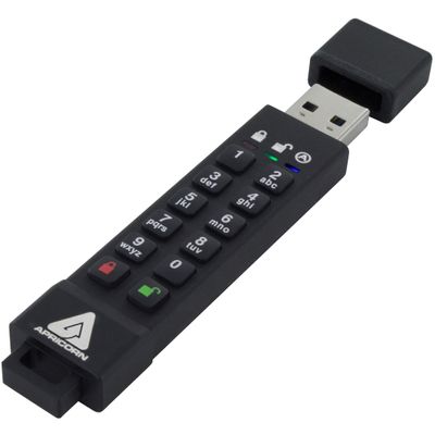 Apricorn 16GB Aegis Secure Key 3Z 256-bit AES XTS Hardware Encrypted FIPS 140-2 Level 3 Validated Secure USB 3.0 Flash Drive (ASK3Z-16GB), Black