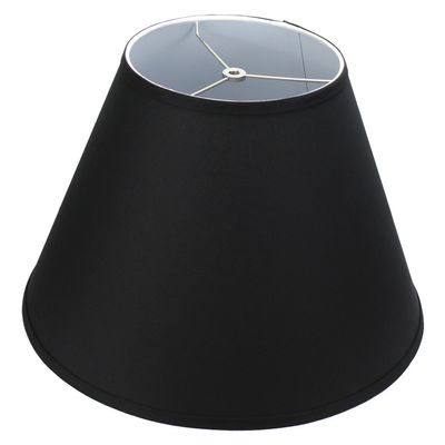 FenchelShades.com Lampshade 9" Top Diameter x 18" Bottom Diameter x 13" Slant Height with Washer (Spider) Attachment for Lamps with a Harp (Black)