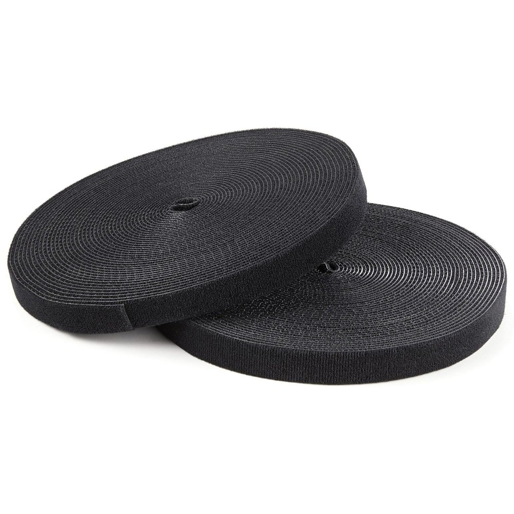 StarTech.com 100ft. Hook and Loop Roll - Cut-to-Size Reusable Cable Ties - Bulk Industrial Wire Fastener Tape - Adjustable Fabric Wraps - Black (HKLP100)