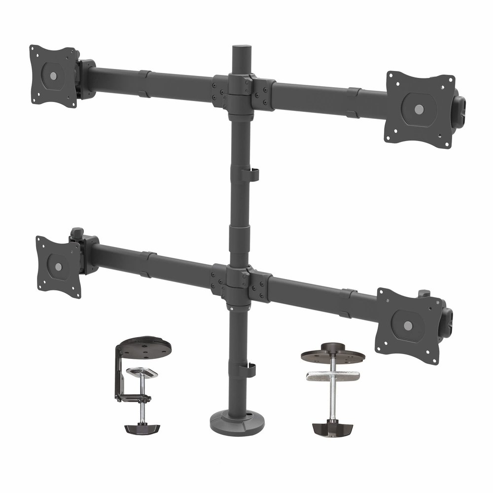 Desk Mount Quad Monitor Arm up to 27in, 17.6lb/8kg, VESA (ARMQUAD)