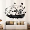 DesignToRefine Vinyl Wall Decal Nautical Sailor Sail Ship Brig Boat Stickers Large Decor (806ig) Orange view 1