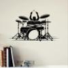 Large Vinyl Wall Decal Drummer Music Drum Musical Art Rock Pop Stickers Large Decor (ig4641) Black view 1