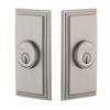 Grandeur 826055 Double Cylinder Deadbolt with Carre Plate in Satin Nickel, Double Cylinder Deadbolt - 2.75 view 1