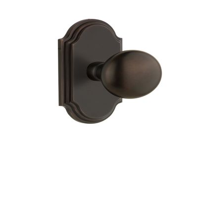Grandeur 821737 Arc Plate Privacy with Fifth Avenue Knob in Timeless Bronze, 2.75