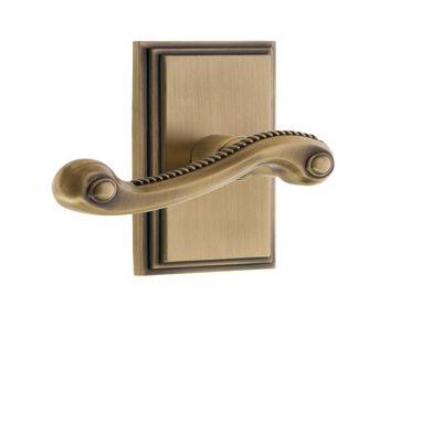 Grandeur 825756 Carre Plate Privacy with Newport Lever in Vintage Brass, Privacy - 2.75