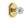 Grandeur 821809 Arc Plate Privacy with Fontainebleau Crystal Knob in Polished Brass, 2.75 view 1