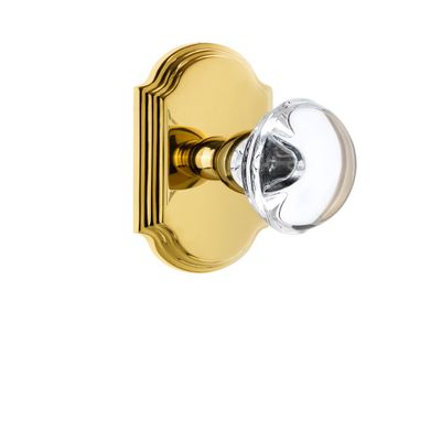 Grandeur 822197 Arc Plate Privacy with Provence Crystal Knob in Polished Brass, 2.75