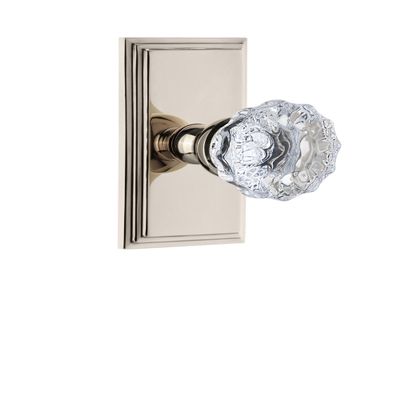 Grandeur 825339 Carre Plate Privacy with Fontainebleau Crystal Knob in Polished Nickel, Privacy - 2.75