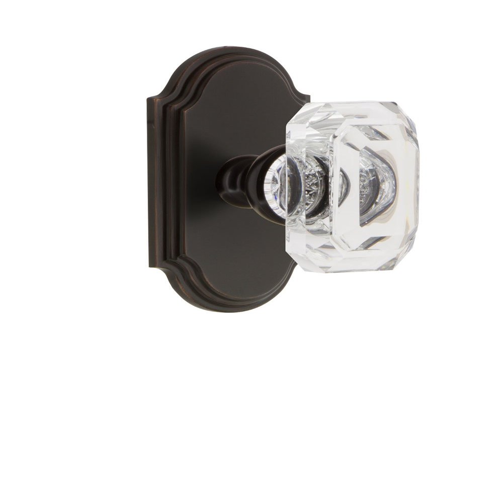 Grandeur 828322 Arc Plate Privacy with Baguette Crystal Knob in Timeless Bronze, 2.75