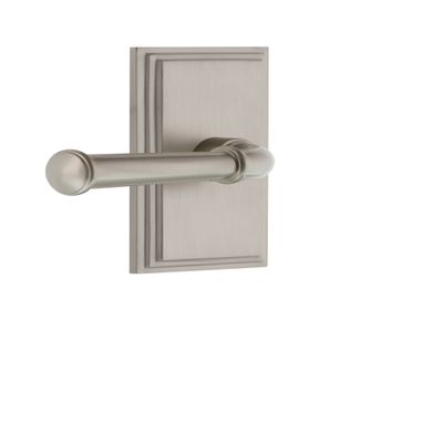 Grandeur 825360 Carre Plate Privacy with Georgetown Lever in Satin Nickel, Privacy - 2.375