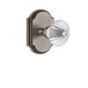 Grandeur 821393 Arc Plate Privacy with Burgundy Crystal Knob in Antique Pewter, 2.75 view 1