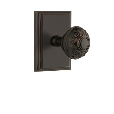 Grandeur 825369 Carre Plate Privacy with Grande Victorian Knob in Timeless Bronze, Privacy - 2.75