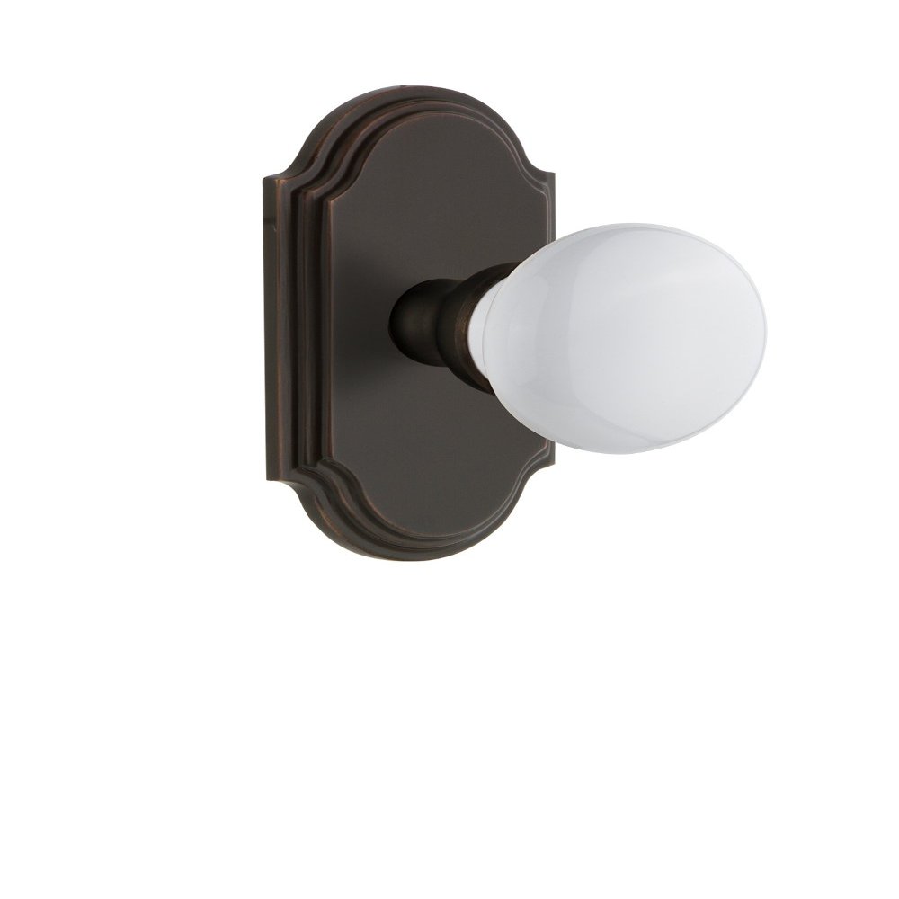 Grandeur 822079 Arc Plate Privacy with Hyde Park Knob in Timeless Bronze, 2.375