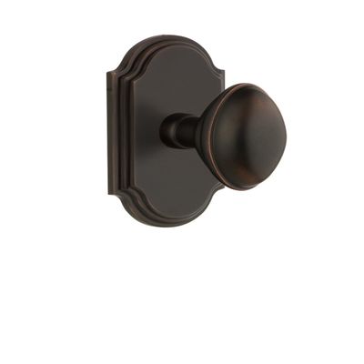 Grandeur 821687 Arc Plate Privacy with Eden Prairie Knob in Timeless Bronze, 2.375