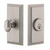 Grandeur Single Cylinder Deadbolt with Carre Plate, Satin Nickel, Single Cylinder Deadbolt 2.75" Keyed Alike view 1