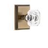 Grandeur 827770 Carre Plate Passage with Baguette Crystal Knob in Vintage Brass, Passage - 2.375 view 1
