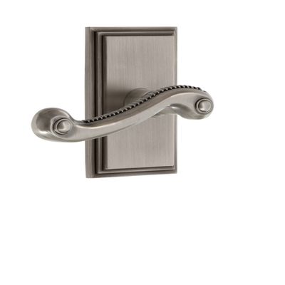Grandeur 822743 Carre Plate Passage with Newport Lever in Antique Pewter, Passage - 2.75