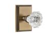 Grandeur 825218 Carre Plate Privacy with Biarritz Crystal Knob In Vintage Brass, Privacy - 2.75 view 1