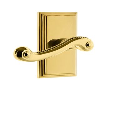 Grandeur 822751 Carre Plate Passage with Newport Lever in Polished Brass, Passage - 2.375