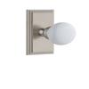 Grandeur 825384 Carre Plate Privacy with Hyde Park Knob in Satin Nickel, Privacy - 2.75 view 1
