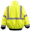 OccuNomix LUX-350-JB-BY3X High Visibility 2-in-1 Quilted Black Bottom Bomber Jacket with Zip-Out Quilted Liner and 7 Pockets, Class 3, 100% ANSI Polyester, 3X-Large, Yellow view 2