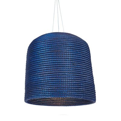 O'THENTIQUE 17.5 Inches Natural Seagrass Ceiling Pendant Lamp Lights Handmade Modern for Home Decor, Living Room, Bedroom, Kids Room, Office, Library (Blue)