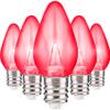 Holiday Lighting Outlet LED Smooth C7 Pink Replacement Christmas Light Bulbs for E12 Sockets, Energy Efficient Commercial Grade, 2 Diode 0.58 Watt (LED) Bulbs. Pack of 25 Bulbs view 2