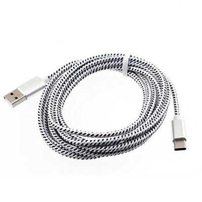 Braided 10ft Long Type-C Cable Fast Charger Cord USB Sync USB-C Power Wire for Samsung Galaxy S8 S9, Plus, S10, Note 8 9 - LG G6 G7 ThinQ V35 V40 - Motorola Moto Z Z2 Z3, Force - Google Pixel 2 3 XL