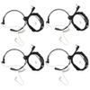 HQRP 4-Pack Acoustic Tube Earpiece PTT Throat Mic Headset Compatible with Kenwood NX420, NX240v, NX340u, NX320, NX220 Sun Meter view 1