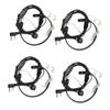 HQRP 4-Pack Acoustic Tube Earpiece PTT Throat Mic Headset Compatible with Baofeng BF-888, BF-888S, BF-999, BF-999S Sun Meter view 1