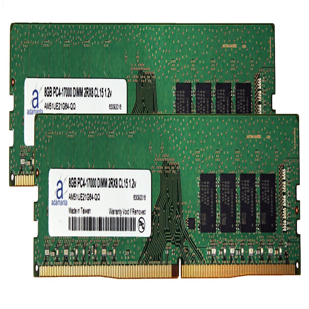 Adamanta 16GB (2x8GB) Desktop Memory Upgrade for Gigabyte AB350-D3H Gaming Motherboard DDR4 2133Mhz PC4-17000 Unbuffered DIMM 2Rx8 CL15 1.2v Notebook DRAM
