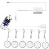 AIBOO Linkable Under Cabinet LED Lighting Hard Wire 12V Slim Aluminum Dimmable Puck Lights with Wireless Controller for Ambiance Lighting(6 Lights, Daylight White, NO Wall Plug) view 1