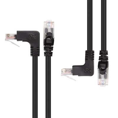 Cable Matters 10Gbps Combo-Pack 90 Degree Cat 6 Ethernet Cable - 5ft, Cat6 Right Angle Ethernet Cable (Right Angle Up and Down Connectors)