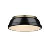 Golden Lighting 3602-14 AB-BK Duncan Flush Mount, Aged Brass with Black Shade view 1