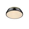 Golden Lighting 3602-14 AB-BK Duncan Flush Mount, Aged Brass with Black Shade view 3