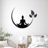 Vinyl Wall Decal Yoga Room Buddha Silhouette Meditation Room Buddhist Meditate Home Zen Studio Decor Spiritual Art Large Calming Stickers (ig4132) Black view 2